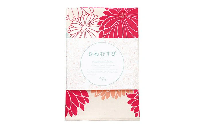 Furoshiki 100 – Peony in Orange (Organic Cotton) - Image 5