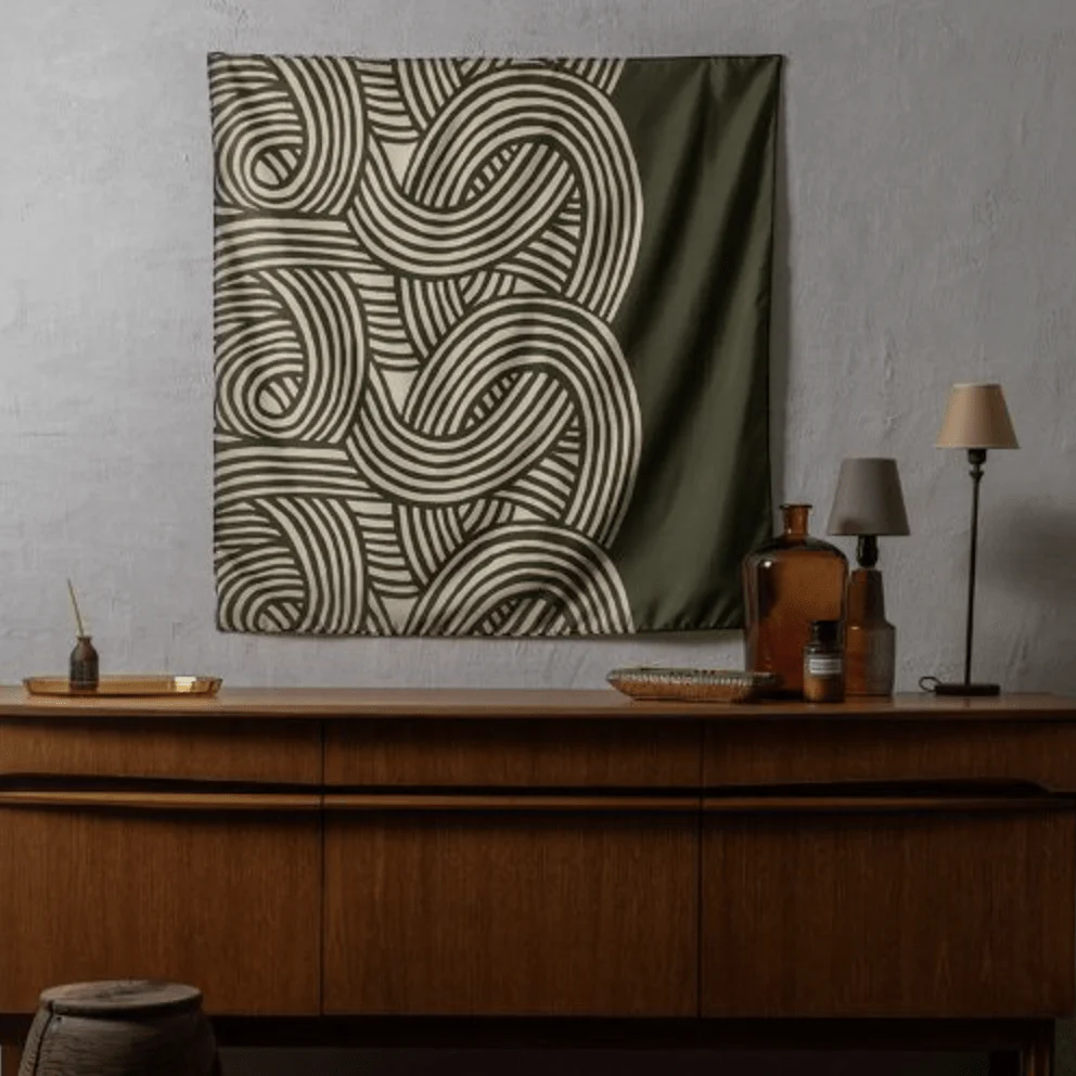 Furoshiki 100 – Isa Monyo “Yui” Reversible, Iron Black & Rikyu Green (Water-Repellent) - Image 9