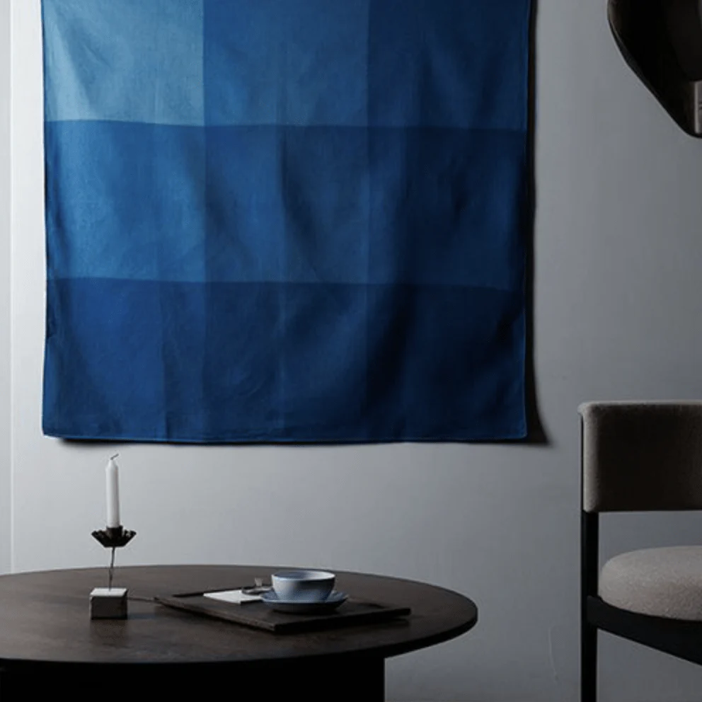 Furoshiki 100 – Naturally Indigo-Dyed Ichimatsu Gradation - Image 6