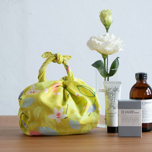 Furoshiki 70 – Citrus in Yellow (Organic Cotton) - Image 4