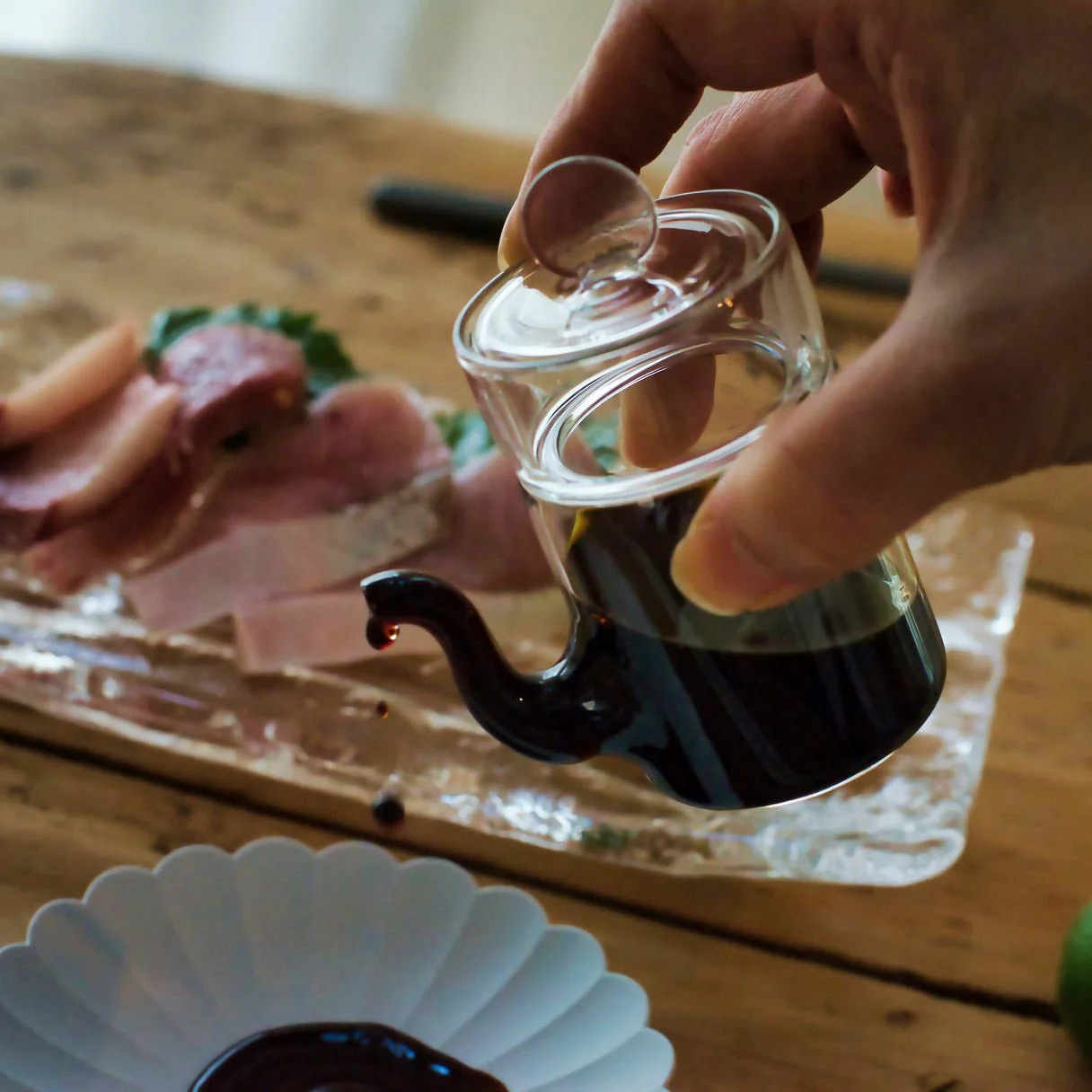 Japanese Smooth Pour Glass Soy Sauce Dispenser - Image 5