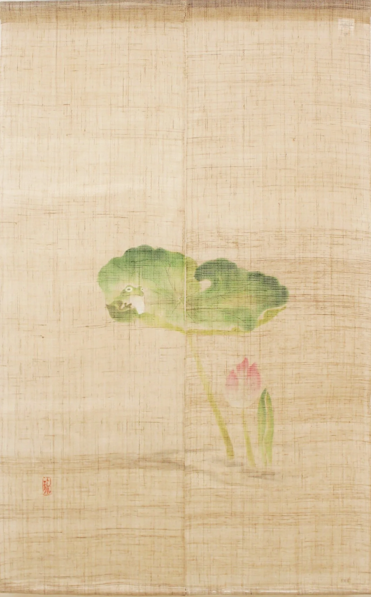 Lotus Pond Noren Curtain — Frog & Lotus - Image 3