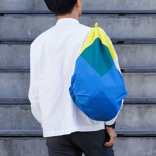 Furoshiki 100 – Blue Square (Organic Cotton) - Image 3