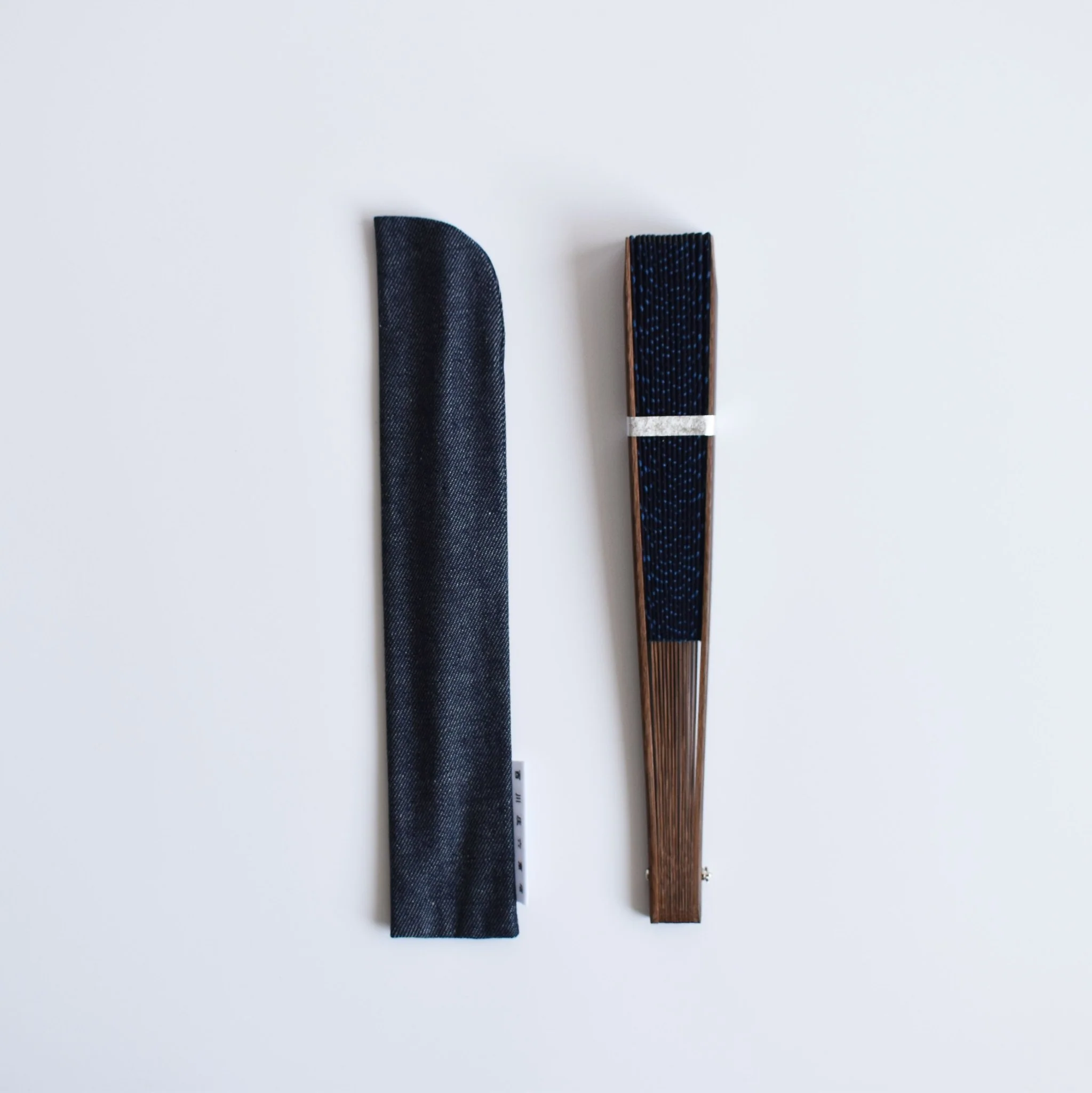 Sashiko-Stitched Indigo Folding Fan - Image 4