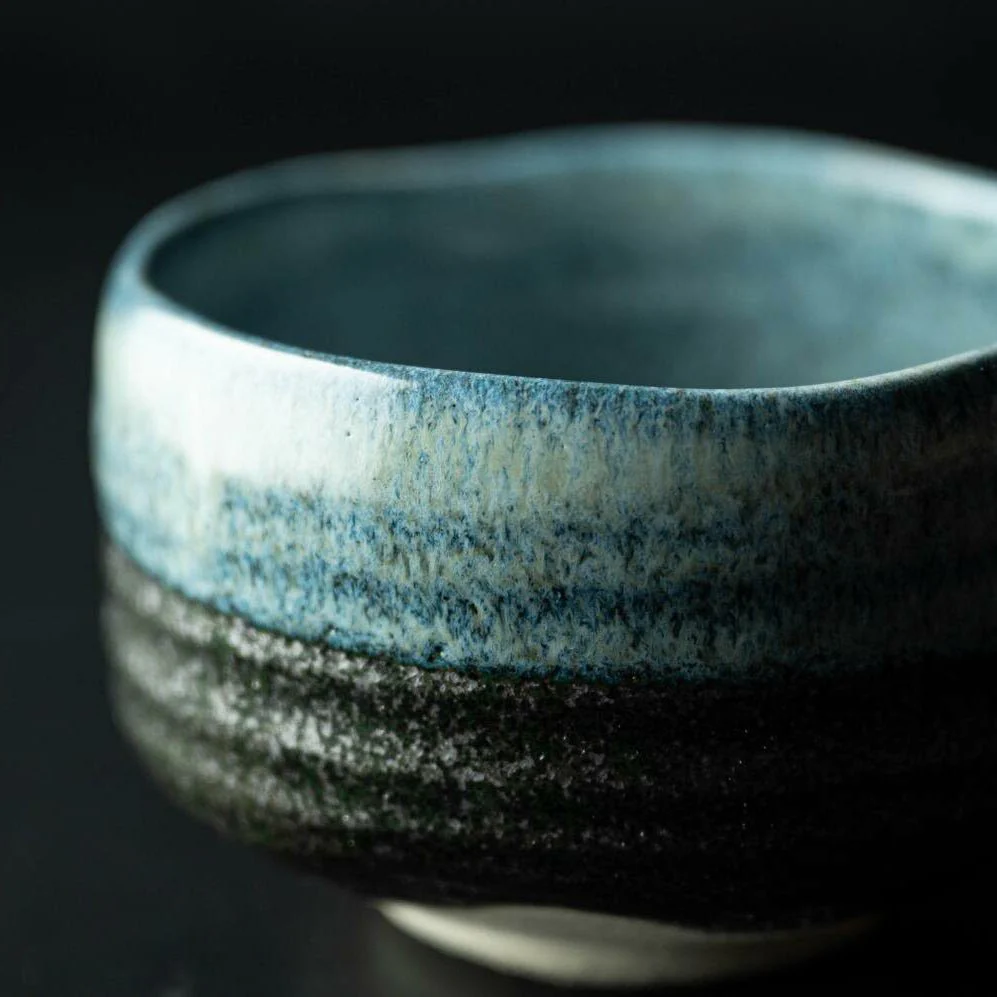 Seifu Blue Hand-Glazed Matcha Bowl – Mino Ware - Image 6