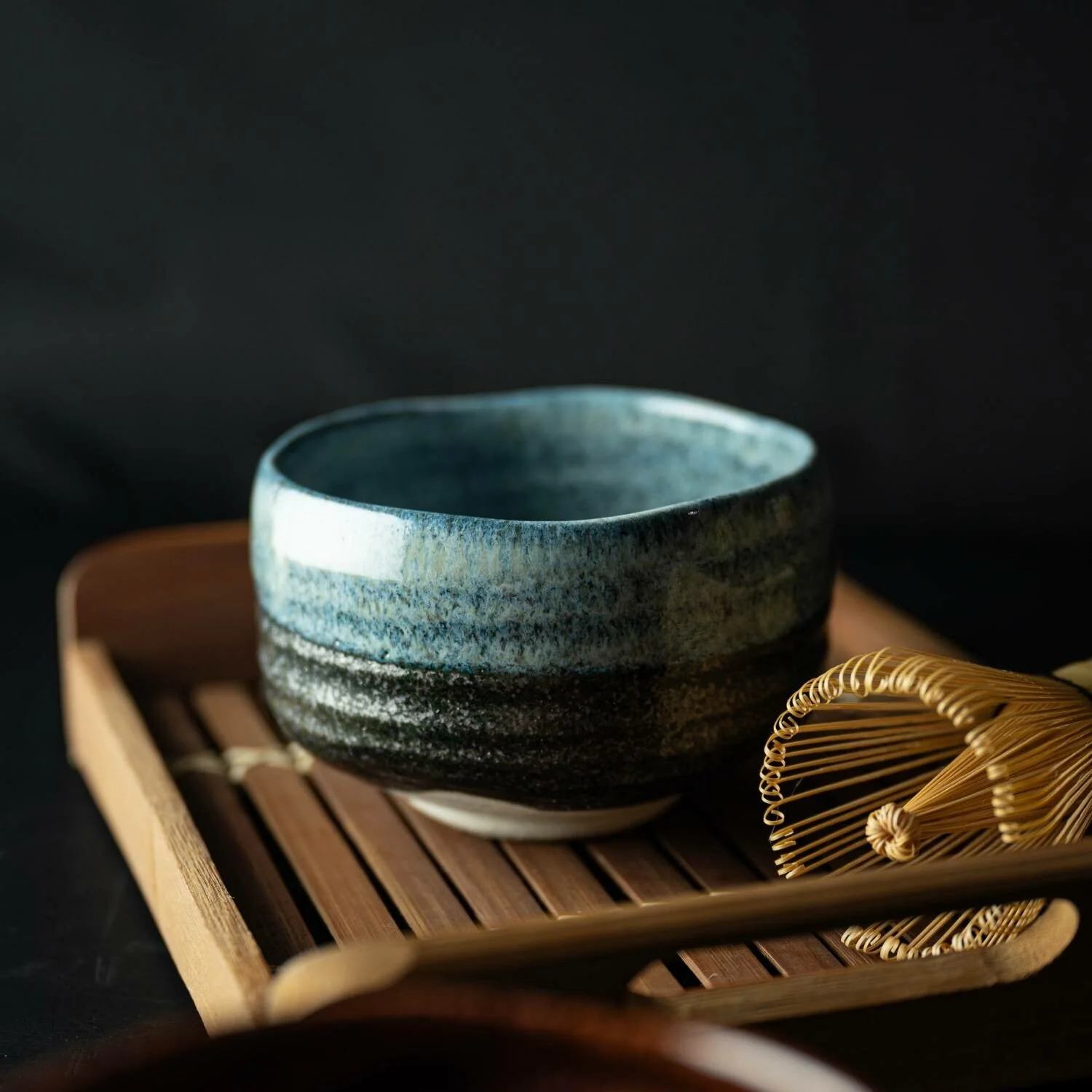 Seifu Blue Hand-Glazed Matcha Bowl – Mino Ware - Image 7